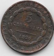 Italie - Sardaigne - 5 Centesimi 1826 - Altri & Non Classificati