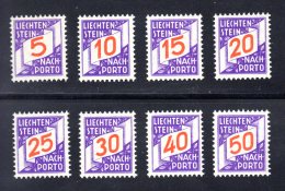 LIECHTENSTEIN 1928 - NEUFS ** LUXE / MNH -  TAXE Série Complète Yvert #13/20  - 8 Valeurs - Impuesto