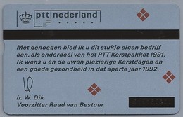 NL.- Telefoonkaart. PTT Telecom. 4 Eenheden / Units. Onderdeel PTT Kerstpakket 1991. Van Ir. W. Dik. 109C. - Openbaar