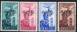 TRIESTE AMGFTT 1948 SERIE CAMPIDOGLIO 13-16 Sovrastampa Su Due Righe, Alti Valori Centrati MNG ( Senza Gomma) Cat. € 600 - Poste Aérienne