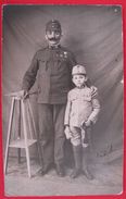 Linz - Photogr. Atelier ELITE Inh. L.GOTTSCHALK - VATER UND SOHN, K.u.K. UNIFORM , ORIGINAL PHOTO - Linz