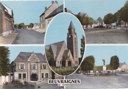 Carte 1960 BEUVRAIGNES / MULTIVUES ;mairie , Rues , Place - Beuvraignes