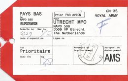 Netherlands Nederland 2004 Seedorf NAPO 880 Veldpost 81 To NAPO 500 Utrecht Military Mailbag Label - Militaria