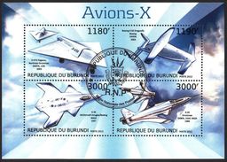{BU14} Burundi 2012 Aviation Avions -X Sheet Used / CTO - Usati