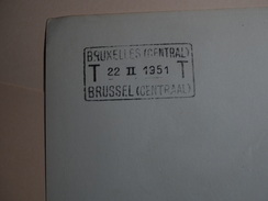 Telegram Déposé à Bruxelles Vers Bruxelles (central ) Le 22/02/1951. - Sellos Telégrafos [TG]