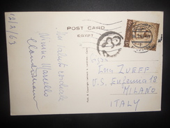 Egypte Carte De 1963 Pour Milano - Briefe U. Dokumente