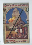 Carte Décollée - Pompier -Deutcher Reichs Feuerwehrtag - Leipzig 24-29 Juli 1913 - - Sapeurs-Pompiers