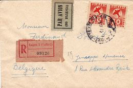 Lettre Recommandée Bulgarie Bulgaria Sofia София Par Avion България Jemappes Belgique Poste Aérienne - Cartas & Documentos