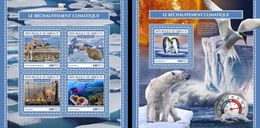 Djibouti 2017, Climate Change, Polar Bears, 4val In BF +BF - Arctic Tierwelt