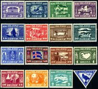 Iceland #152-166 (Michel 125-140)  Mint Never Hinged Set  Of 1930 - Nuevos