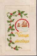 CARTE BRODEE....VOEUX SINCERES - Embroidered