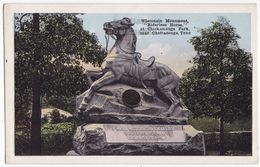 USA, CHATTANOOGA TN, Chickamauga Park, Wisconsin Monument, Riderless Horse, Antique 1910 Unused Vintage Postcard - Chattanooga