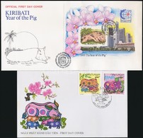 Kiribati, Vietnam 1995 A Disznó éve 2 FDC - Sonstige & Ohne Zuordnung
