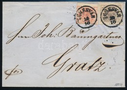 1854 3kr + 6kr Levélen  ,,TEMESVÁR' - ,,GRATZ' - Altri & Non Classificati