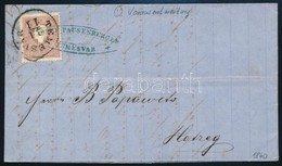 1860 10kr II. Kék Cégbélyegzővel Előérvénytelenítve Levélen  ,,TEMESVÁR' - ,,DEVA' - ,,HATZEG' - Sonstige & Ohne Zuordnung