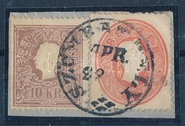 1858 10kr + 1861 5kr Vegyes Bérmentésítés Kivágáson 'SZOMBATHELY' - Sonstige & Ohne Zuordnung