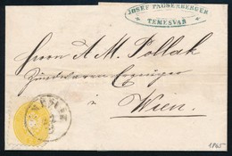 1865 2kr (sarokhiány) Nyomtatványon ,,TEMESVÁR' - ,,WIEN' - Altri & Non Classificati