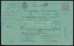 1872 5kr Kétnyelvű Postautalvány / Money Order 'BUKIN' - Szeged - Sonstige & Ohne Zuordnung