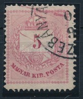 O 1874 Színesszámú 5kr Erős Festékfolyás - Autres & Non Classés