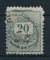 O 1881 Színesszámú 20kr Felül Szegőléc Lenyomat + átívelő Karc (ex Lovász) - Altri & Non Classificati