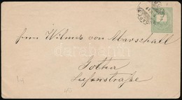 1884 3kr Díjjegyes Levél BUDAPEST - GYŐR Vasúti Mozgóposta Bélyegzéssel Németországba Küldve, Ritka! / PS-cover With Rai - Autres & Non Classés