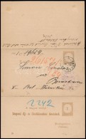 1884 Teljes Visszaküldött Adóintés Díjjegyes ,,a Címzett Külországba Költözött' Megjegyzéssel - Altri & Non Classificati