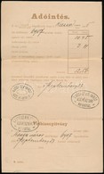 1885 Három Részes Adóintés / Tax Warning Card 'KASSA SZ.KIR.VÁROS ADÓPÉNZTÁRI HIVATAL' - Altri & Non Classificati
