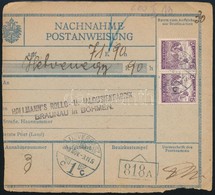 1918 Postautalvány 2 X 15f Bérmentesítéssel Csehszlovákiába / Money Order To Czechoslovakia 'ÚJVERBÁSZ' - Altri & Non Classificati