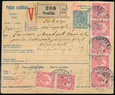 1919 25 X Hadisegély III. 10f 'V' Ragjegyes Csomagszállítón / 25 X Mi 183 On Parcel Card 'ŐRSZÁLLÁS' - Kispest - Altri & Non Classificati