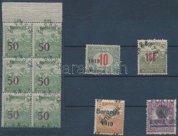** * Baranya és Temesvár 1919 10 Db Bélyeg Elcsúszott Felülnyomásokal / 10 Stamps With Shifted Overprints. Signed: Bodor - Altri & Non Classificati
