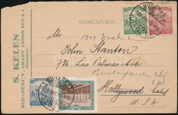 1925 Nyomtatvány 4 Bélyeges Bérmentesítéssel (benne Sport 100K) Az Egyesül Államokba / Printed Matter With 4 Stamps Fran - Sonstige & Ohne Zuordnung