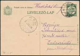 1927 8f Díjjegyes Levelezőlap 'SÜMEG' - Zalaszántó - Other & Unclassified