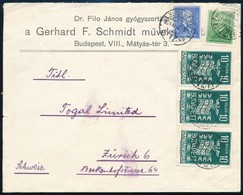 1937 Levél 40f Bérmentesítéssel Zürichbe - Sonstige & Ohne Zuordnung