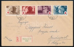 1944 Vöröskereszt (III.) Sor Ajánlott Helyi Levélen, Ritka / Mi 749-752 On Registered Local Cover - Sonstige & Ohne Zuordnung