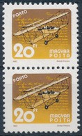 ** 1987 Portó 20Ft Pár Matt Gumival, Ritka! / Mi Postage Due 257 Pair With Matt Gum - Altri & Non Classificati