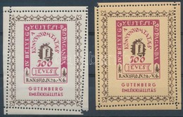 ** 1940/8aa + 8ba IV. Bélyeggyűjtési Propaganda - 2 Db Gutenberg Emlékblokk (20.000) (mindkét Darab Sérült) - Sonstige & Ohne Zuordnung