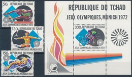 ** 1972 Nyári Olimpia Sor Mi 550-552 + Blokk Mi 44 - Sonstige & Ohne Zuordnung