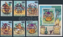 ** 1976 100 éves Az UPU Fogazott Sor Piros Felülnyomással Mi 374-379 BA + Blokk Mi 11 BA - Altri & Non Classificati