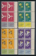 ** 1952 Zsidó ünnepek Mi 73-76 Tabos ívsarki Négyes Tömbökben / Corner Blocks Of 4 With Tab - Sonstige & Ohne Zuordnung