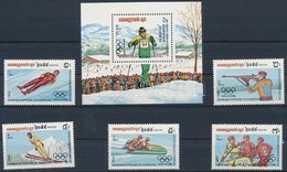 ** 1983 Téli Olimpia, Szarajevó (I.) Sor Mi 517-521 + Blokk 132 - Altri & Non Classificati