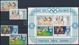 ** 1972 Nyári Olimpia, München Sor Mi 238-241 + Blokk 2 - Sonstige & Ohne Zuordnung