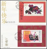 1995-1996 2 Klf Kínai újév Blokk 2 FDC-n Mi 14 + 17 - Autres & Non Classés