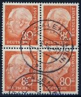 O 1956 Heuss Mi 264x Négyestömb / Block Of 4 (Mi EUR 260.-) - Sonstige & Ohne Zuordnung