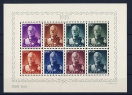 ** * 1945 Mi Blokk 8: A Bélyegek A 2.00E Kivételével  Postatiszták, A Blokkszél Falcos, Alul Papírelvékonyodás / Stamps  - Sonstige & Ohne Zuordnung