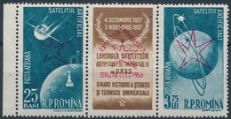 ** 1958 Világkiállítás, űrutazás ívszéli Hármascsík Mi 1717 + 1719 - Sonstige & Ohne Zuordnung