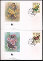 ** 1993 Lepkék Négyescsík Mi 1535-1538 + 4 Db FDC - Altri & Non Classificati