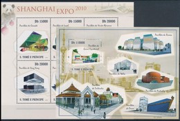 ** 2010 Shanghai EXPO Kiállítási Pavilonok Kisív Mi 4522-4527 + Blokk Mi 777 - Altri & Non Classificati