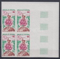 ** 1974 100 éves Az UPU Mi 258 4 üresmezős Vágott ívsarki Négyestömb / Imperforate Corner Block Of 4 - Sonstige & Ohne Zuordnung