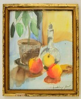 Gadányi Jelzéssel: Asztali Csendélet. Akvarell, Papír, üvegezett Keretben, 37×33 Cm - Sonstige & Ohne Zuordnung