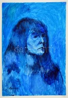 Hincz Jelzéssel: Női Portré. Akvarell, Papír, 56×42 Cm - Sonstige & Ohne Zuordnung